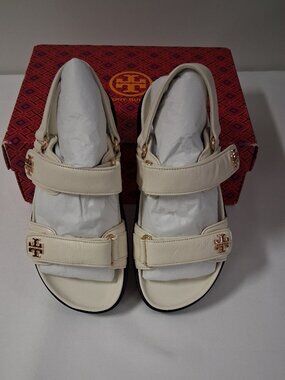 Tory Burch Women’s Kira Sport Sandals – New Ivory / Off White – Size 7M
